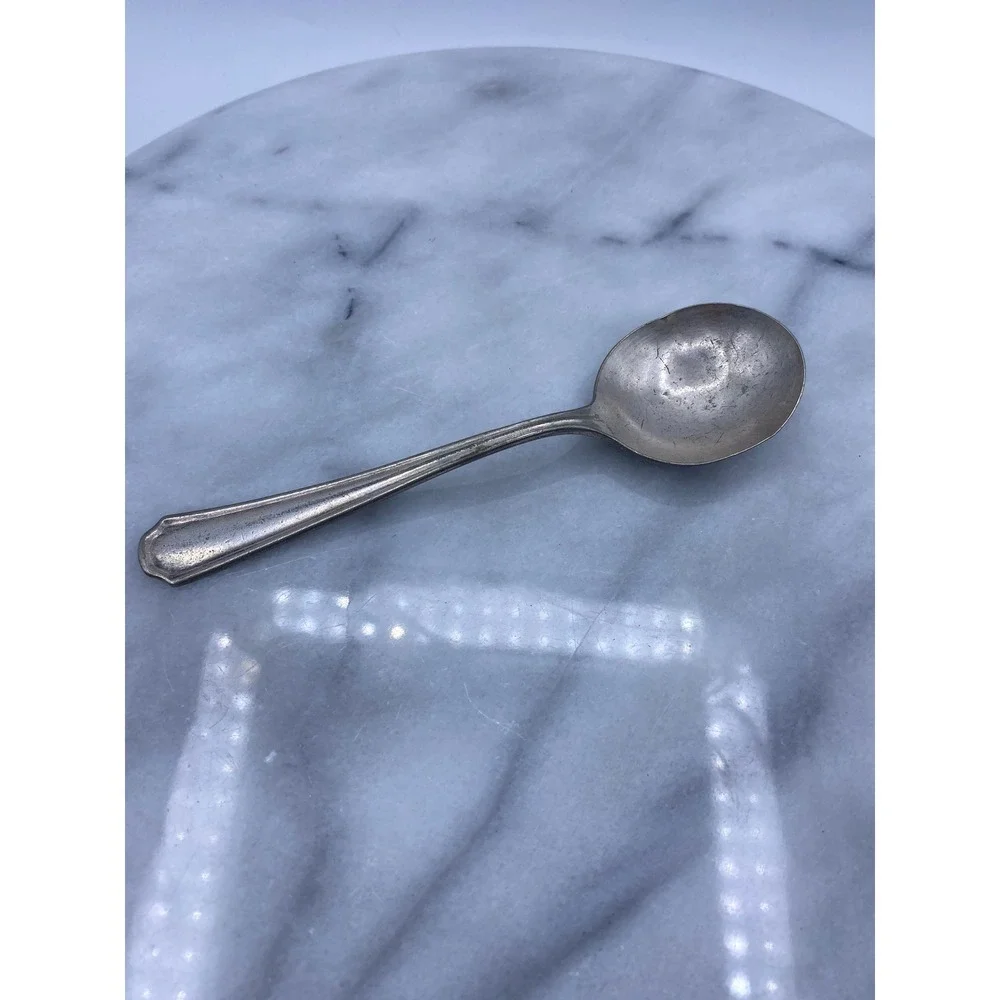 Dohrco Peerless Vintage Silverplate Spoon 5.75 Inch Art Deco Silver Patina